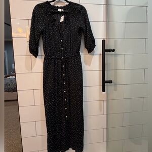 Gap XS petite polka dot dress